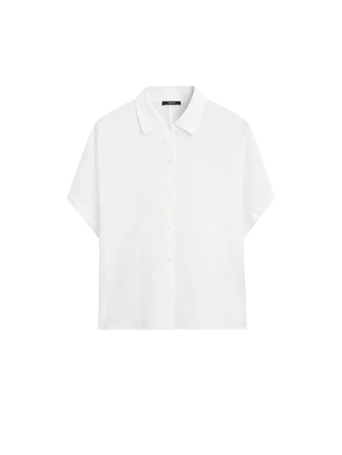 WHITE | 5157/730/250 - Massimo Dutti Рубашка с короткими рукавами из 100% льна