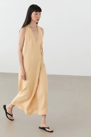 Купить Massimo Dutti Платье миди с деталями на пуговицах