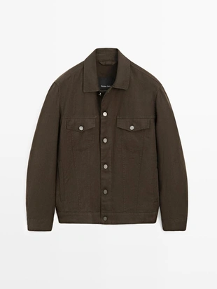 Купить Massimo Dutti Кардиган из 100% льна с карманами