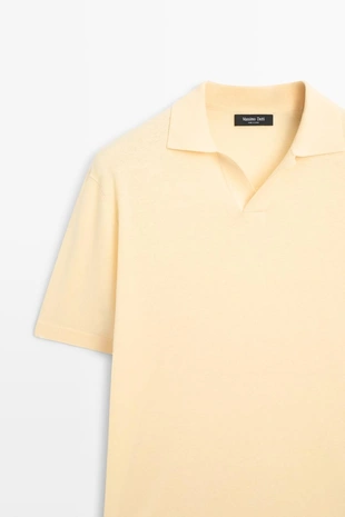 Купить Massimo Dutti Поло из хлопка и льна вязаное
