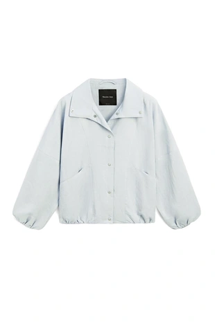 Light blue | 6721/132/106 - Massimo Dutti Бомбер с высоким воротником и деталями карманов