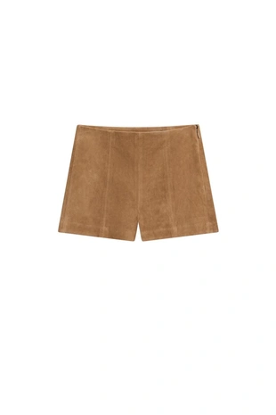 Купить Massimo Dutti Замшевые шорты с деталями шва
