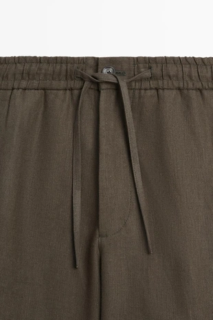Купить Massimo Dutti Льняные брюки с мелким узором
