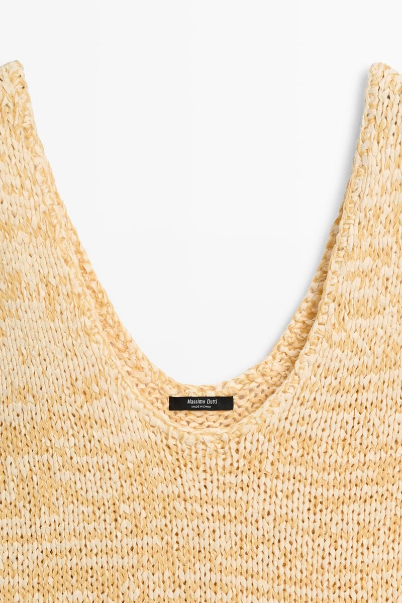 Топ из вязаного материала с круглым вырезом massimo dutti