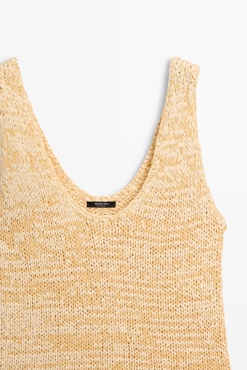 Топ из вязаного материала с круглым вырезом massimo dutti