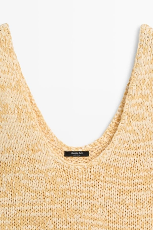 Купить Massimo Dutti Топ из вязаного материала с круглым вырезом MASSIMO DUTTI