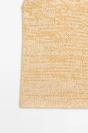 YELLOW | 5738/538/315 - Massimo Dutti Топ из вязаного материала с круглым вырезом MASSIMO DUTTI