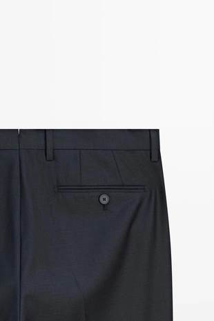 NAVY BLUE | 3672/558/401 - Massimo Dutti Брюки для костюма из 100% шерсти