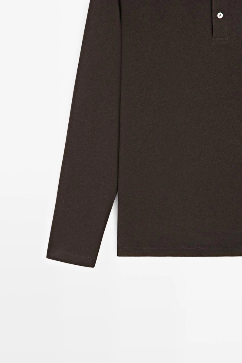 Футболка с длинным рукавом и горловиной henley