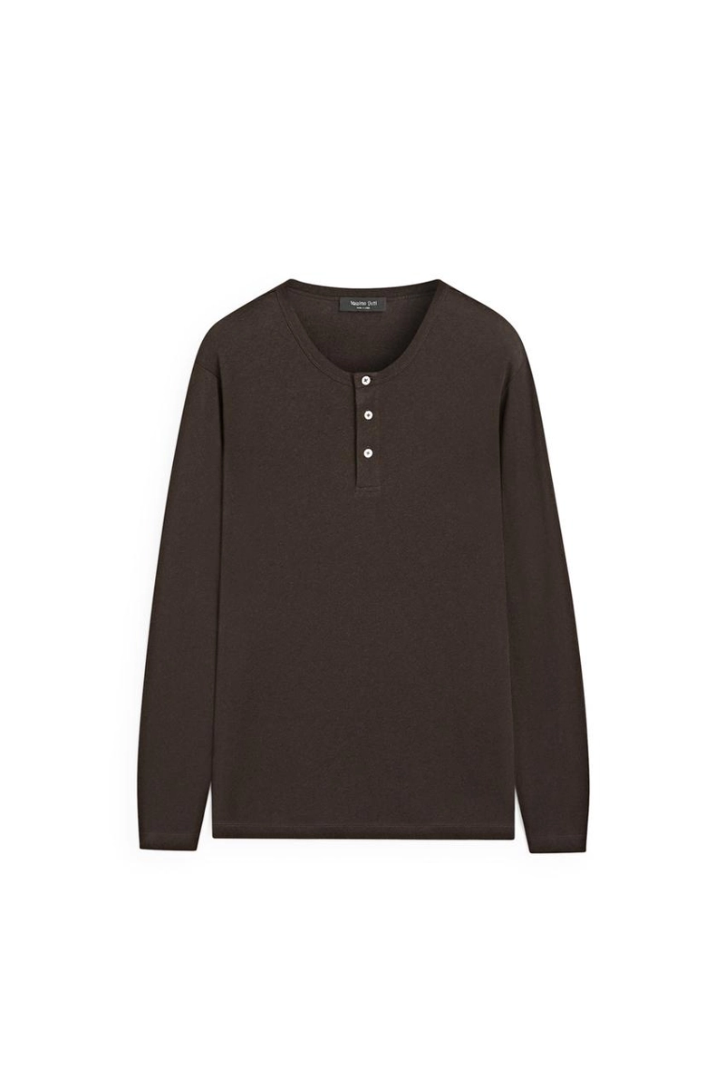 Футболка с длинным рукавом и горловиной henley