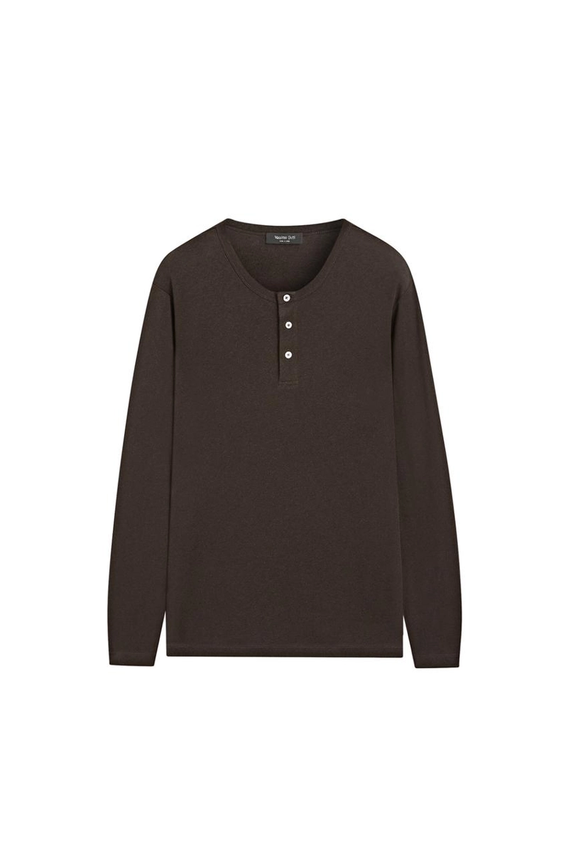 Футболка с длинным рукавом и горловиной henley