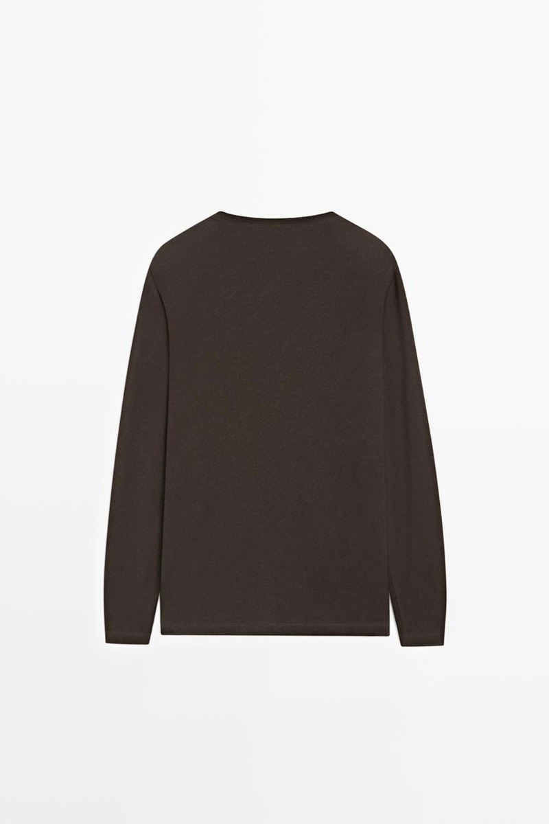 Футболка с длинным рукавом и горловиной henley