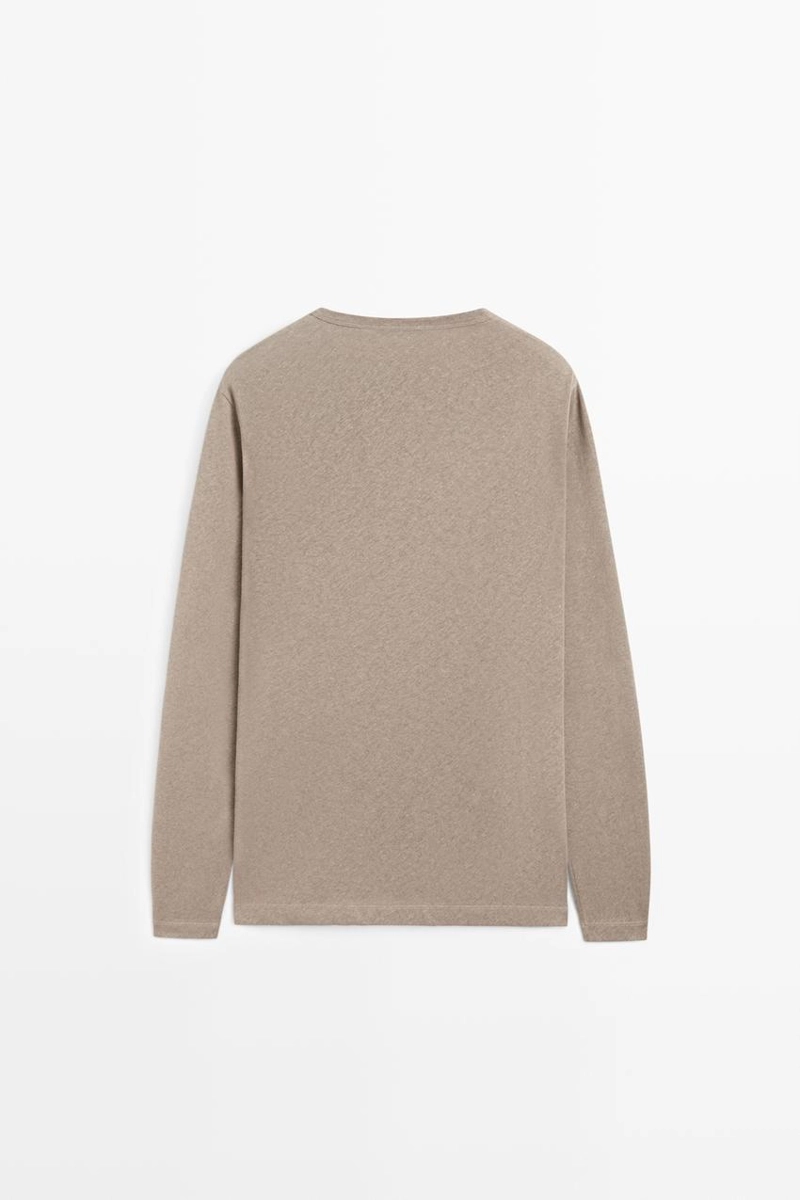 Мужская футболка с длинным рукавом и горловиной henley