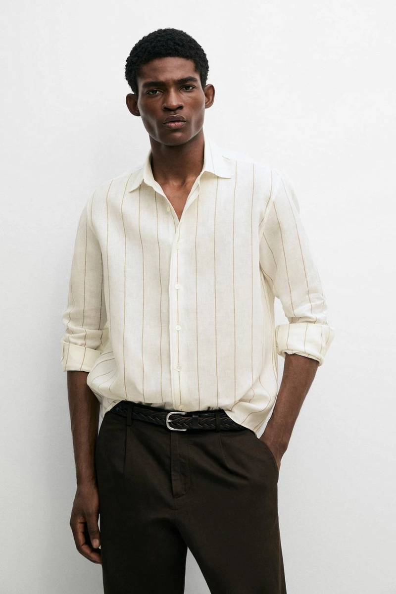 Рубашка в полоску из 100% льна