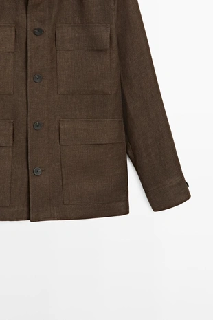 Total look faded linen overshirt- Заказать в России