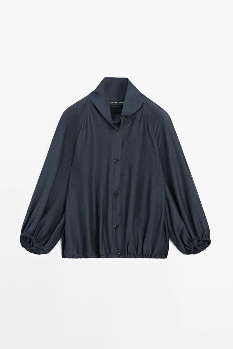 Куртка-бомбер с деталями на рукавах massimo dutti
