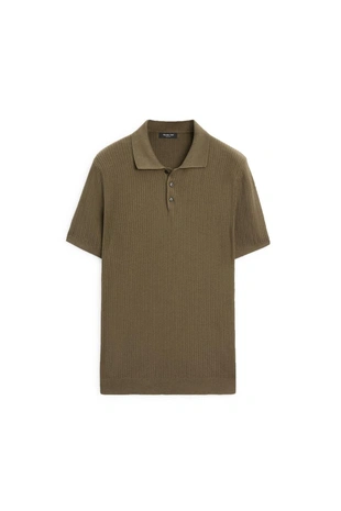 Купить Massimo Dutti Поло свитер с коротким рукавом из 100% хлопка