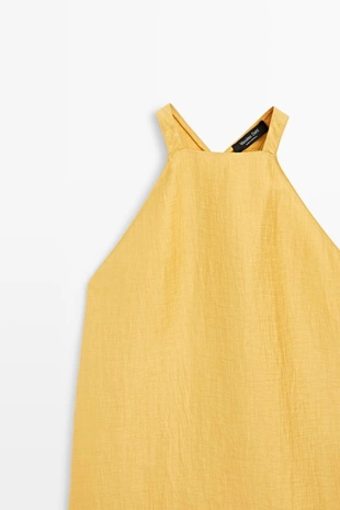 Linen blend halter top- Заказать в России