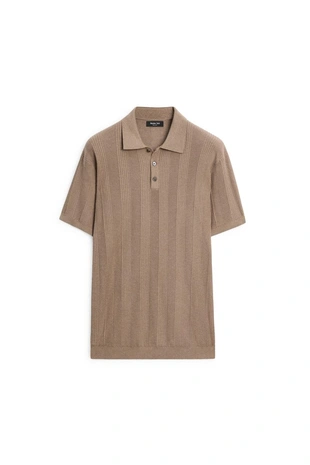 Купить Massimo Dutti Поло с текстурой из 100% хлопка в полоску