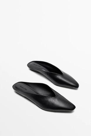 Купить Massimo Dutti Мюли из мягкой кожи