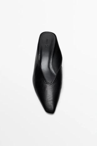 BLACK | 1566/750/800 - Massimo Dutti Мюли из мягкой кожи