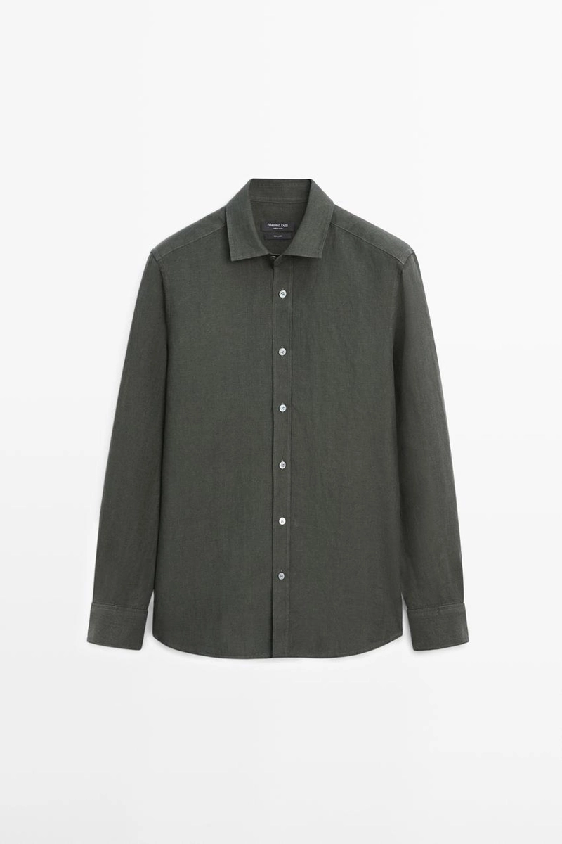 Рубашка regular fit из мерсеризованного 100% льна
