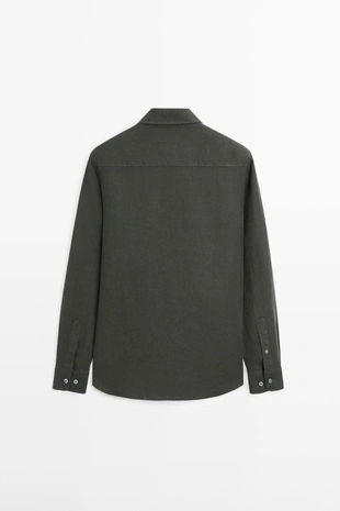 Купить Massimo Dutti Рубашка REGULAR FIT из мерсеризованного 100% льна