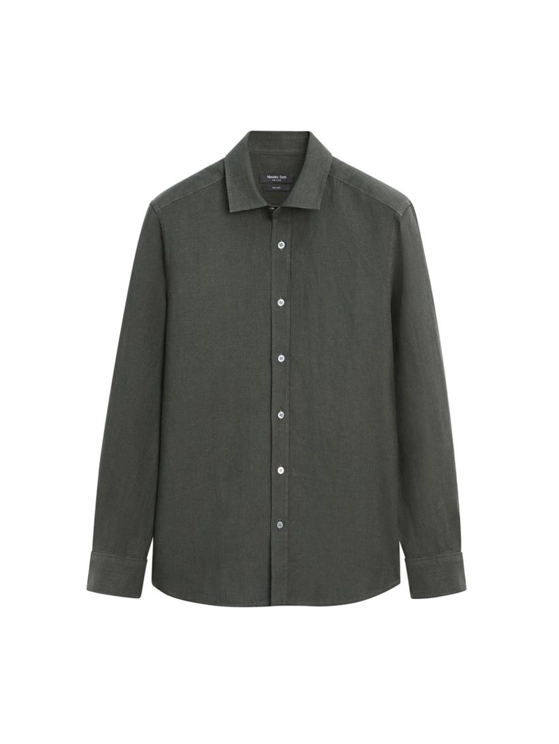 Рубашка regular fit из мерсеризованного 100% льна