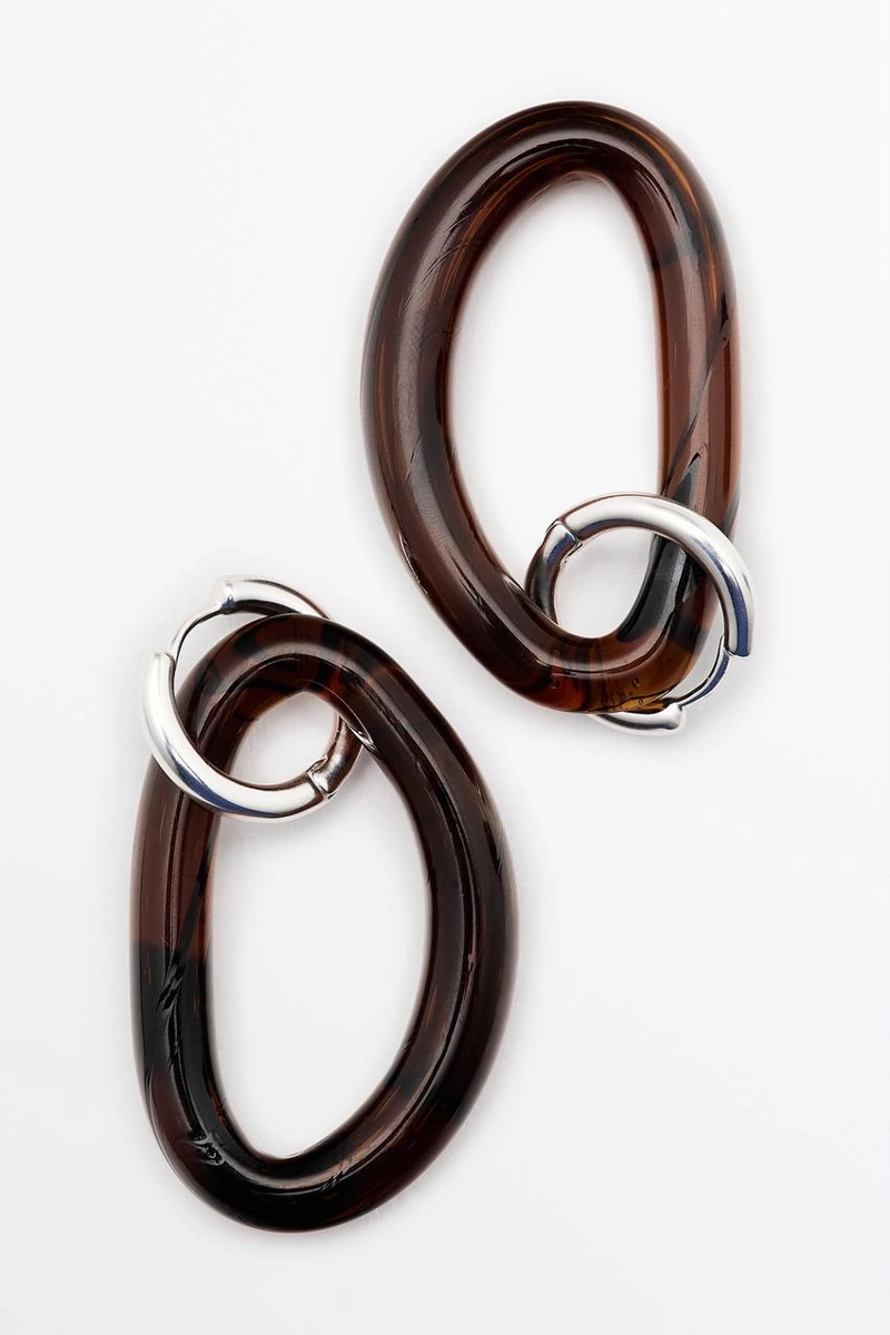 Серьги-кольца из стекла massimo dutti
