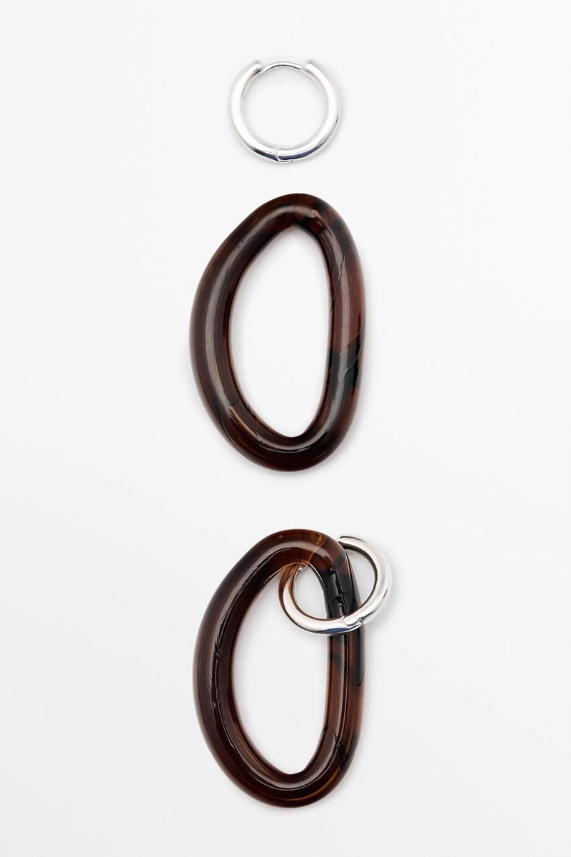Серьги-кольца из стекла massimo dutti