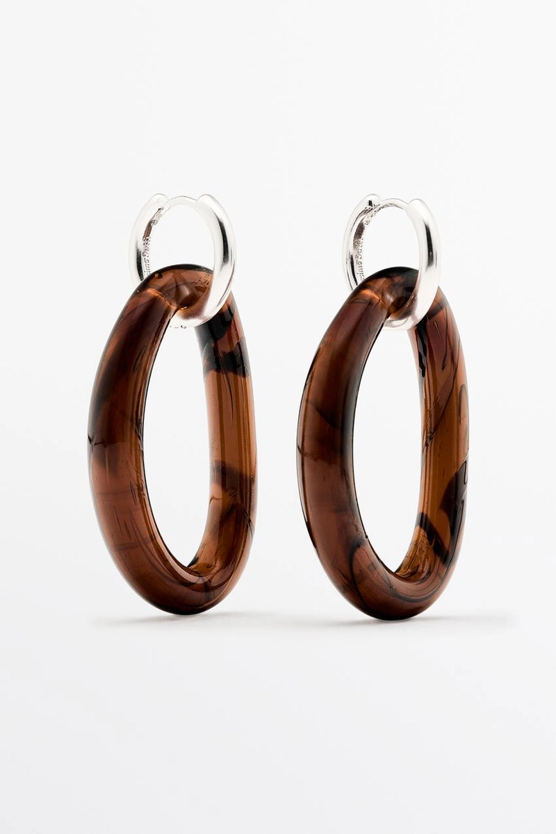 Серьги-кольца из стекла massimo dutti