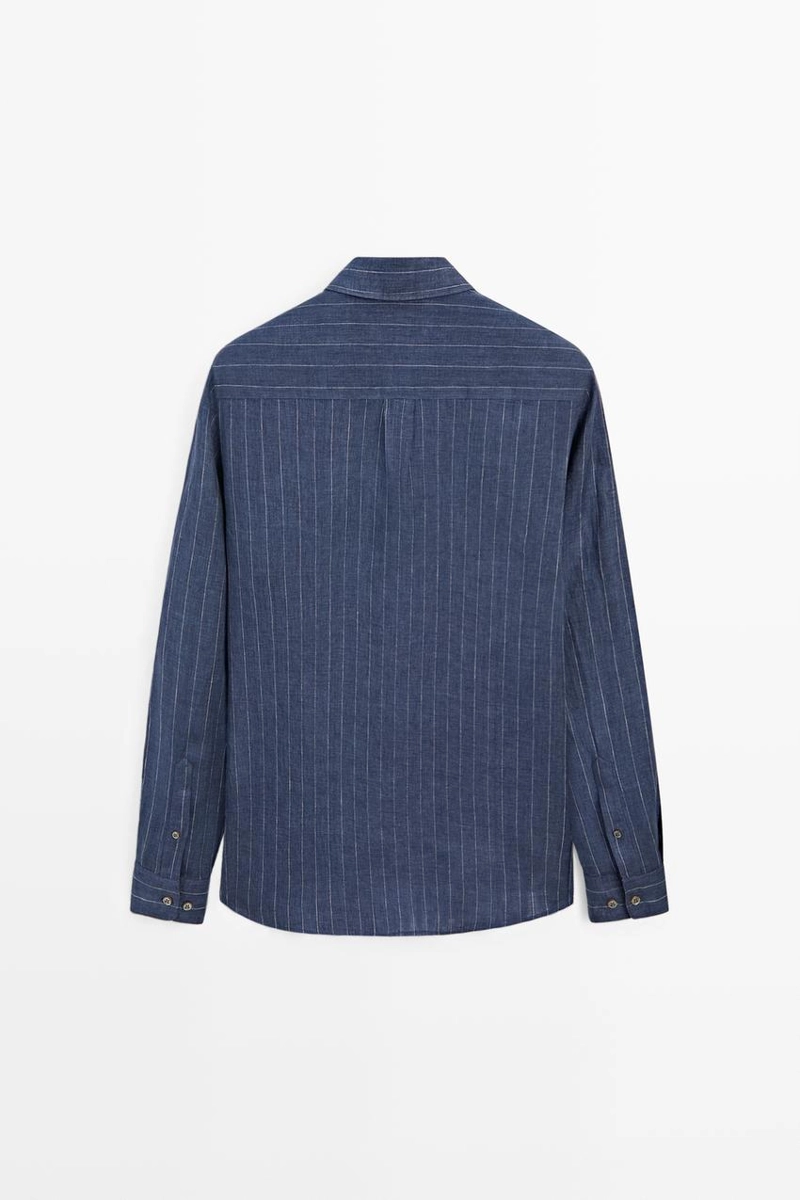 Рубашка в полоску regular fit из 100% льна
