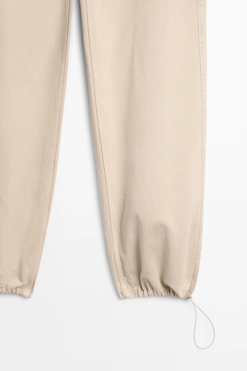Штаны свободного кроя из ткани парашют massimo dutti