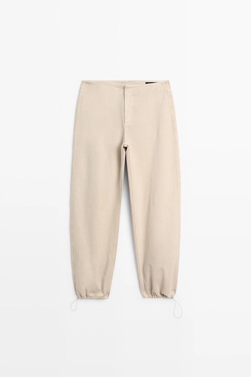 Штаны свободного кроя из ткани парашют massimo dutti