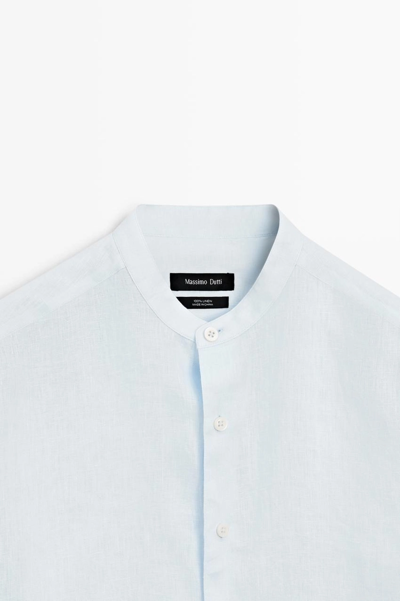 Рубашка прямого кроя из 100% льна