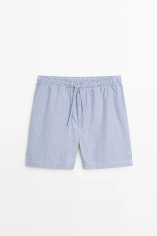 Short sleeve pyjama top and striped trousers- Заказать в России