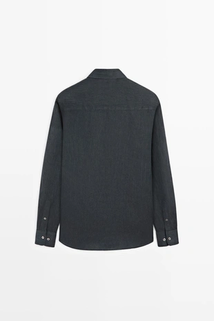 Рубашка regular fit из 100% льна- Заказать в России