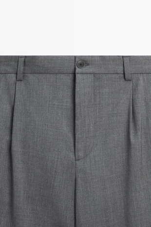 Брюки из смешанной шерсти cool wool с вытачками- Заказать в России