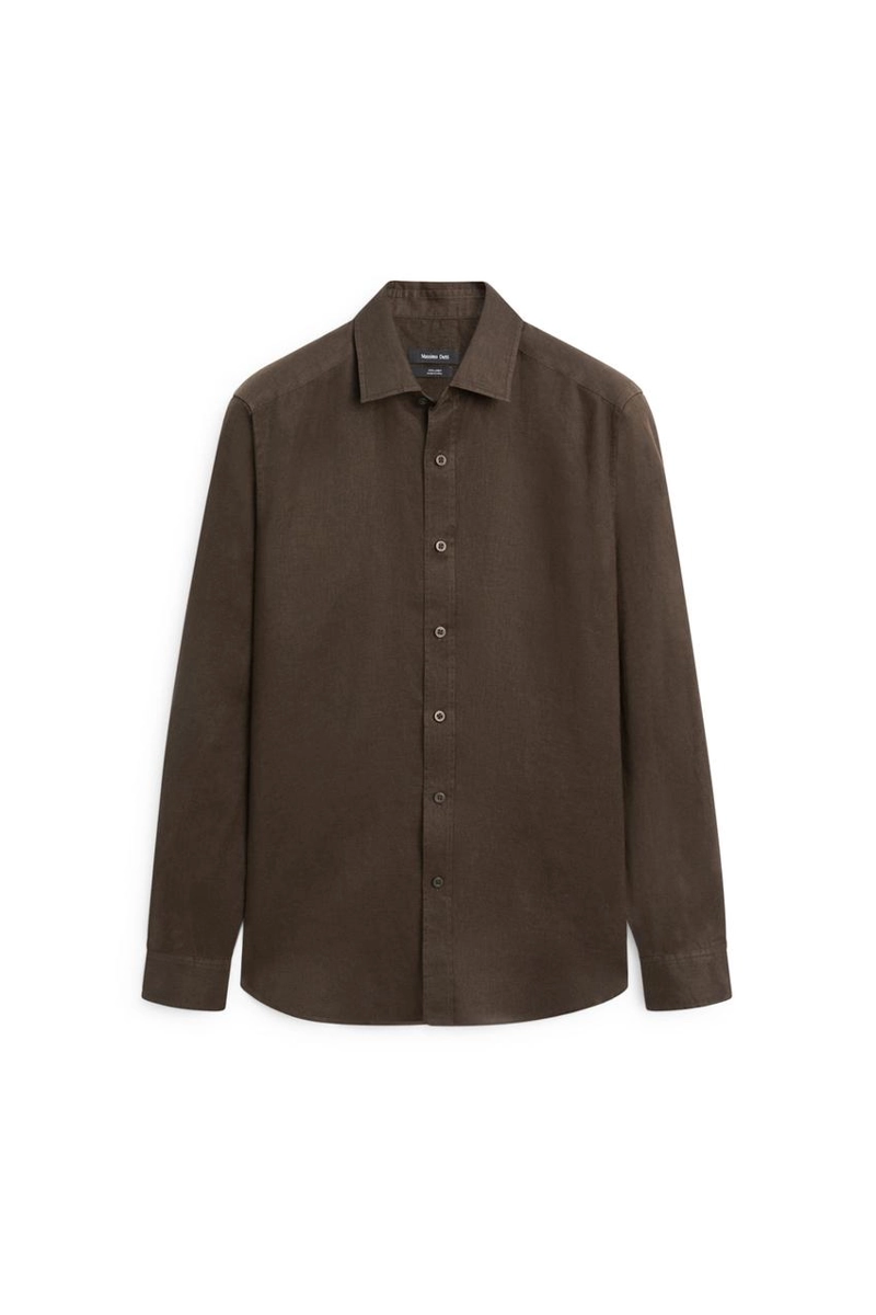 Рубашка massimo dutti узкого кроя из 100% льна