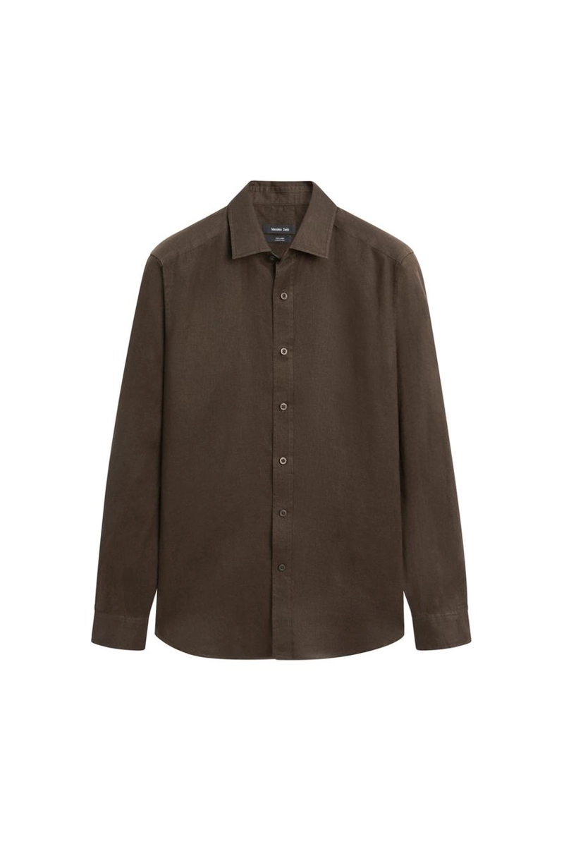 Рубашка massimo dutti узкого кроя из 100% льна
