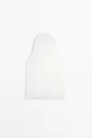 WHITE | 5186/686/250 - Massimo Dutti Топ из свободного льняного материала с перекрещивающимся воротником-халтер