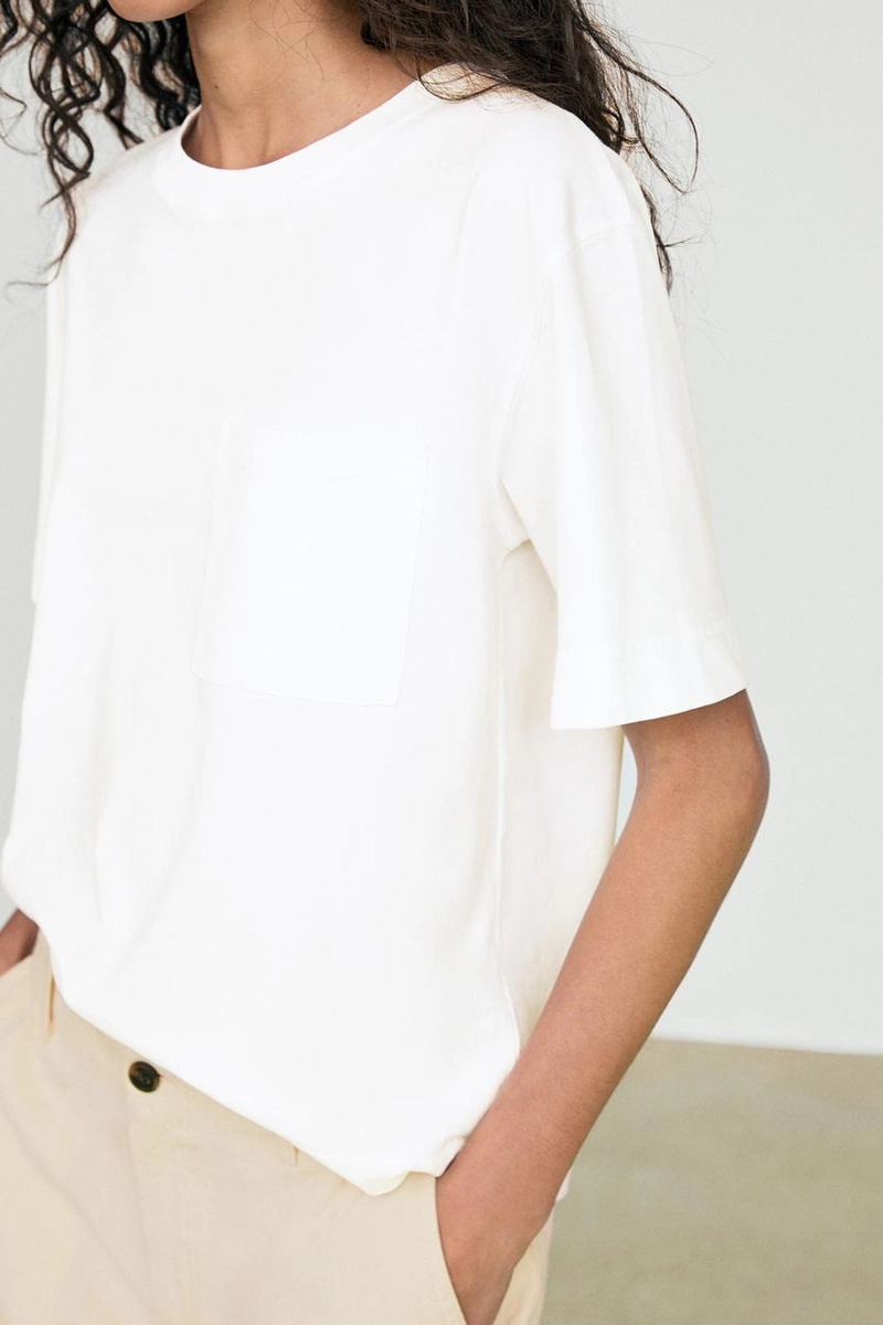 Футболка с коротким рукавом и накладным карманом massimo dutti