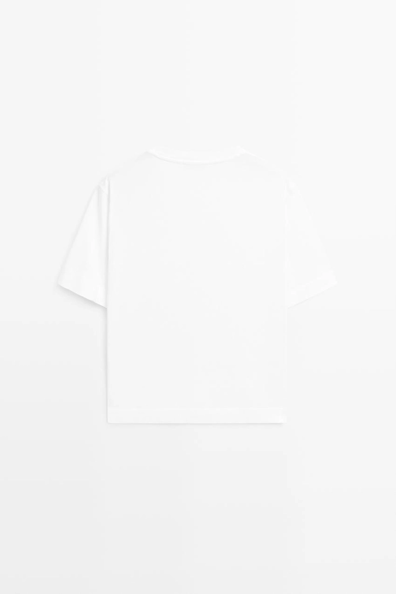 Футболка с коротким рукавом и накладным карманом massimo dutti