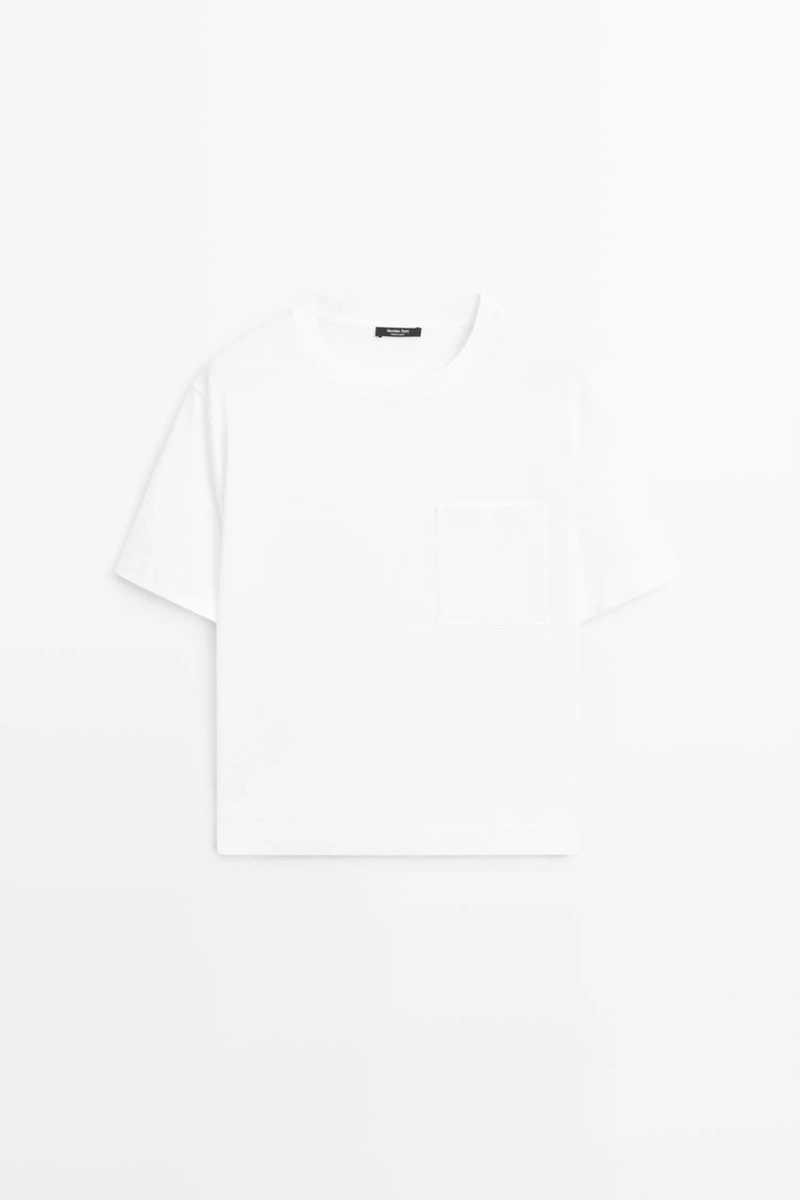 Футболка с коротким рукавом и накладным карманом massimo dutti