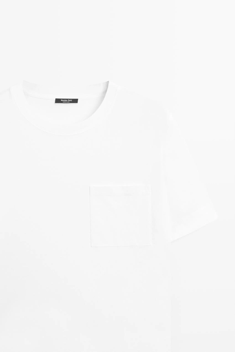 Футболка с коротким рукавом и накладным карманом massimo dutti