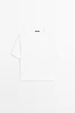 Футболка с коротким рукавом и накладным карманом massimo dutti- Заказать в России