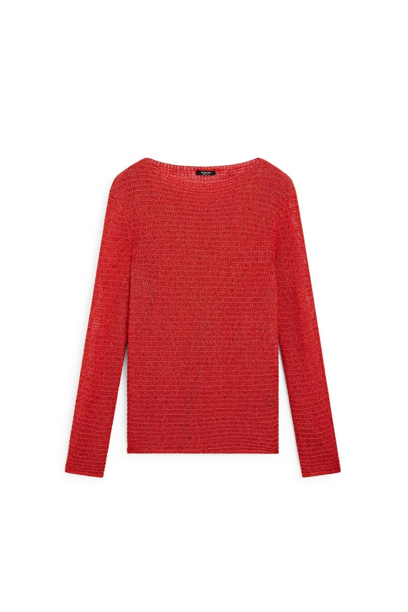 Вязаный свитер с лодочкой massimo dutti