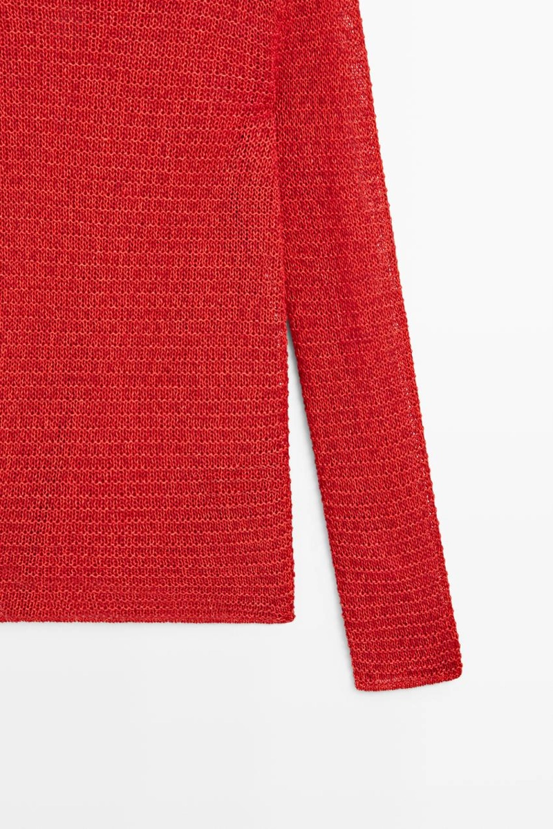 Вязаный свитер с лодочкой massimo dutti