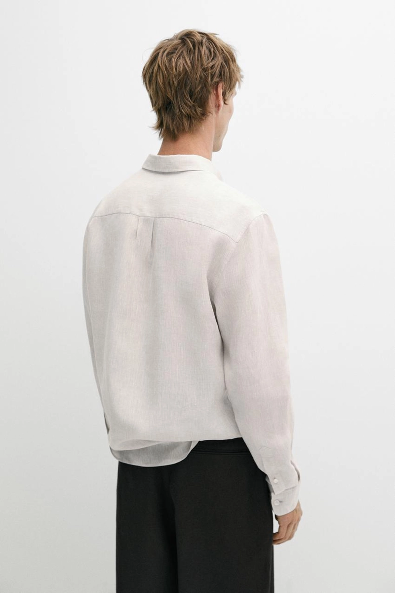Рубашка regular fit из 100% льна