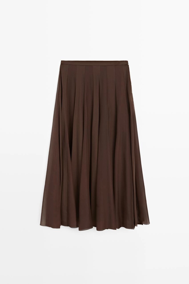 Платья-миди клёш из струящейся ткани massimo dutti